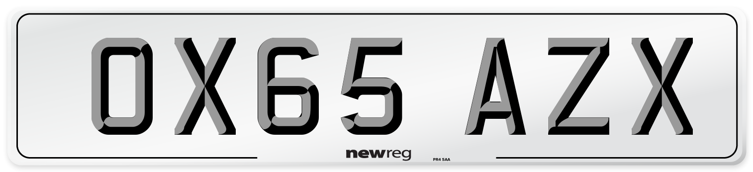 OX65 AZX Number Plate from New Reg